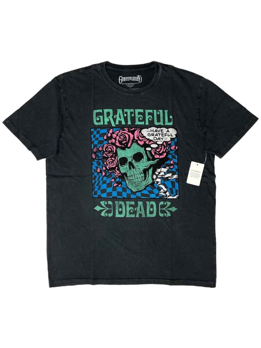 Grateful Dead x Lucky Brand Neon Bertha Skull Tee Black L